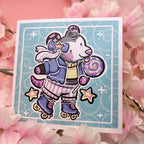 Roller Skatin' Opossum ~ Shimmer Print