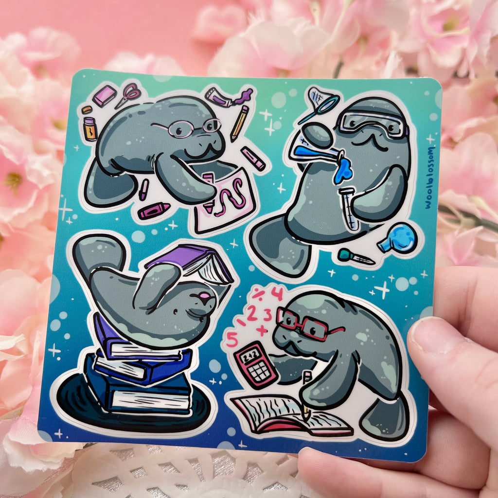 School Subject Sea Manatees ~ Sticker Sheet