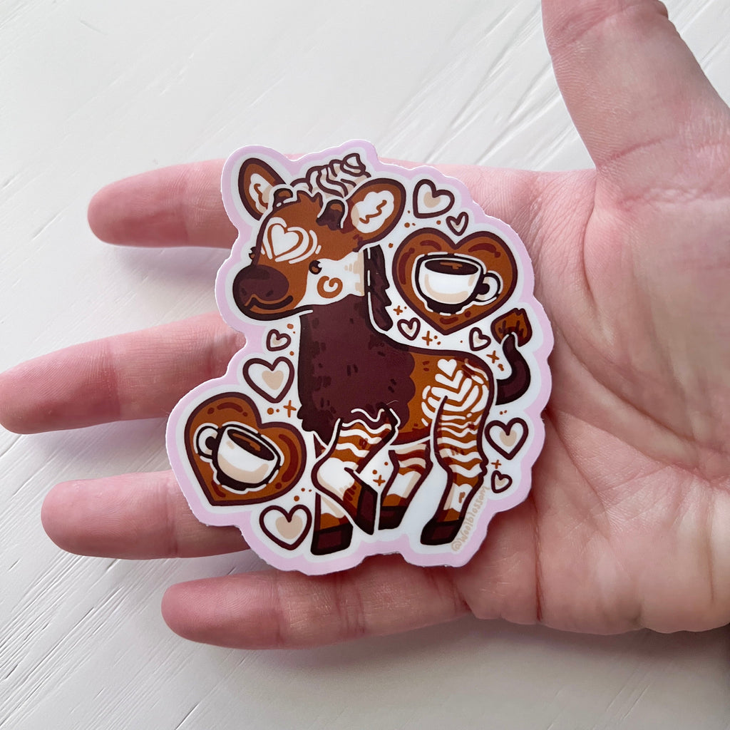 Latte Coffee Okapi ~ Sticker