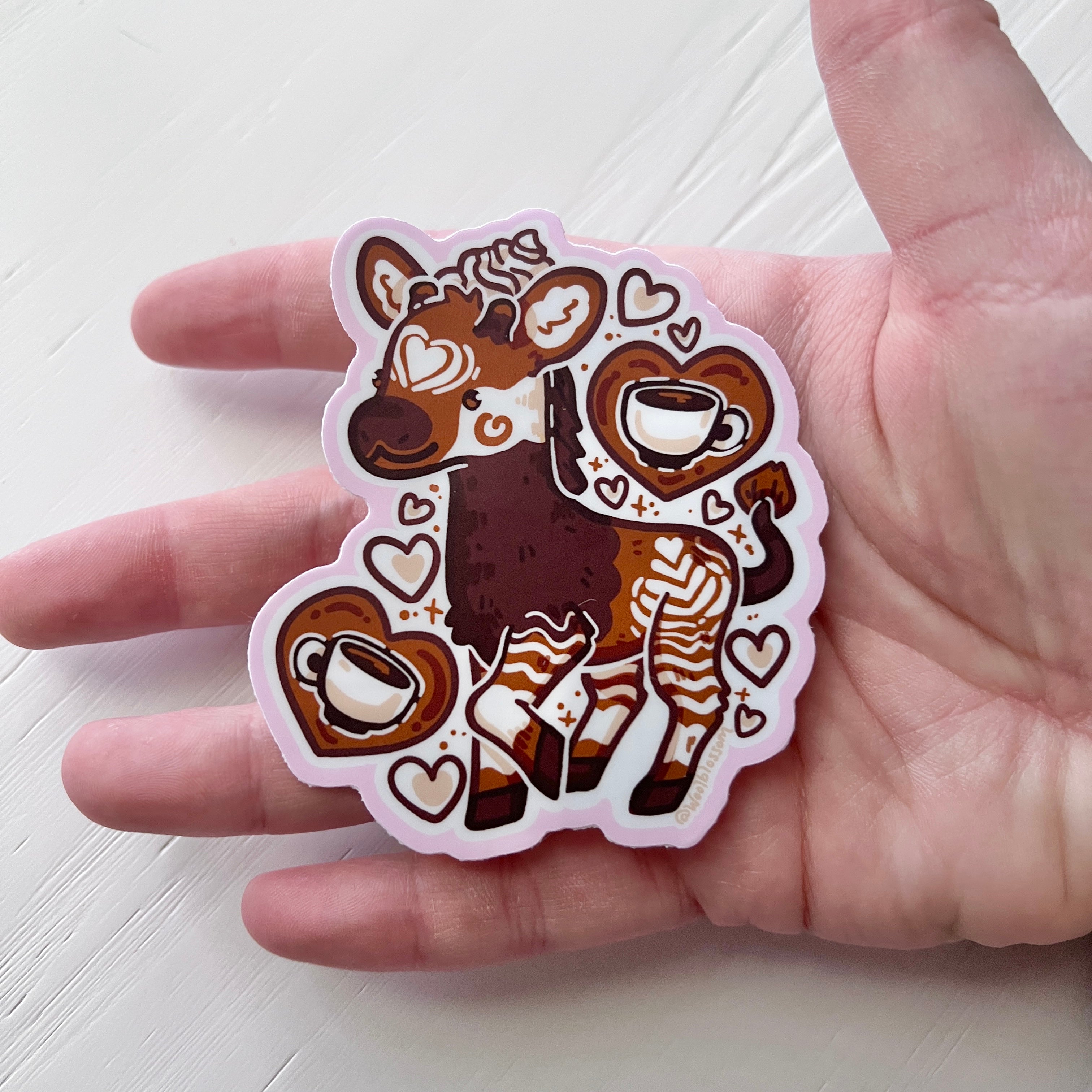 Latte Coffee Okapi ~ Sticker