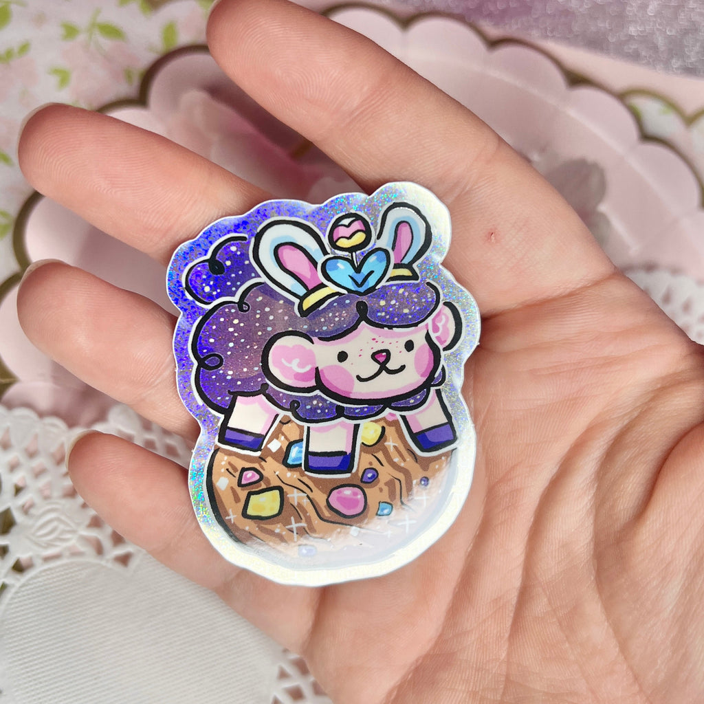 Bunny the Easter Sprout, on a Cookie ~ Pixie Dust Glitter Sticker