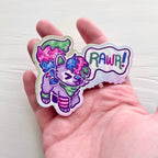 RAWR Sparkle Dog ~ Sticker