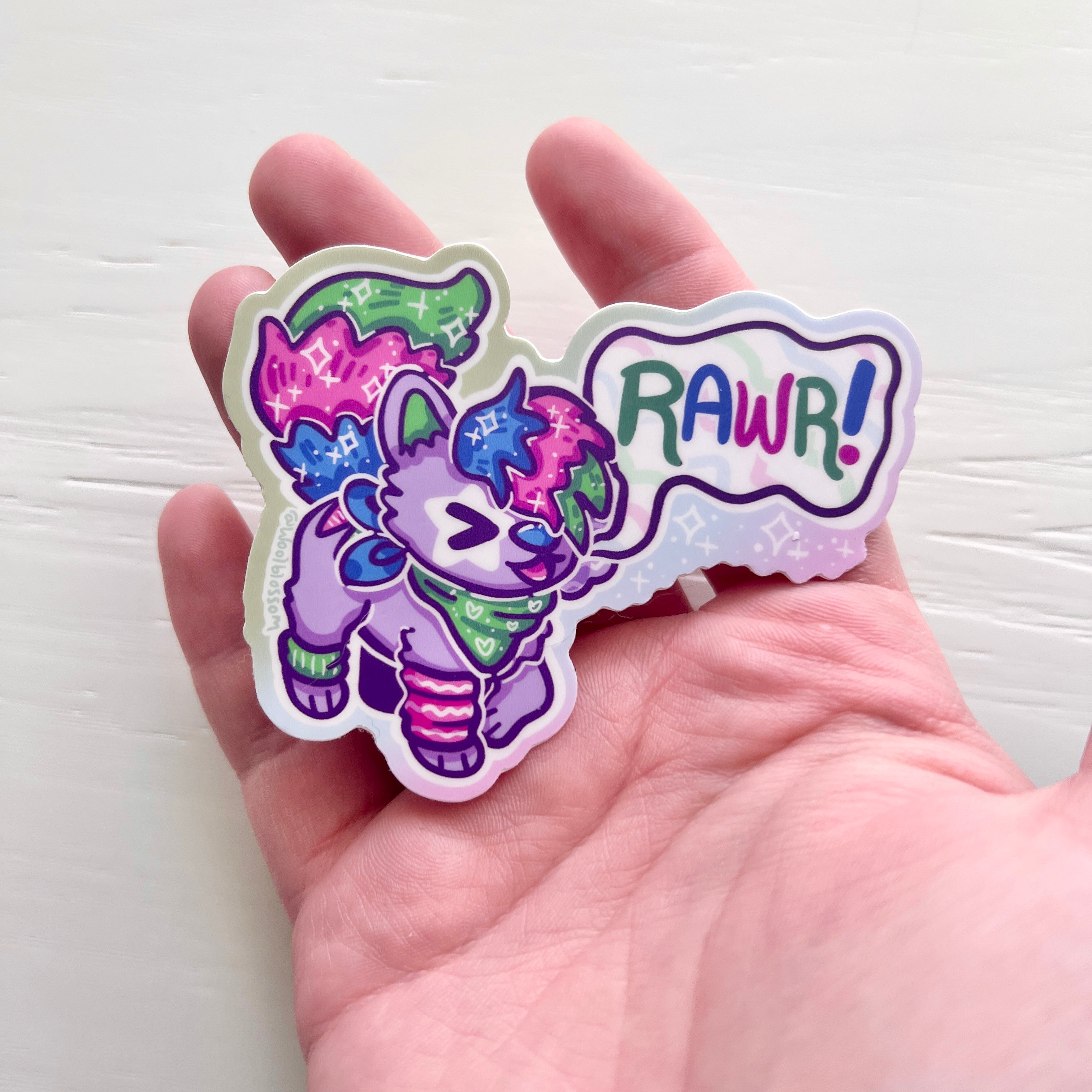 RAWR Sparkle Dog ~ Sticker