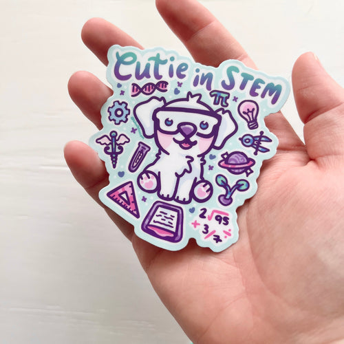 "Cutie in STEM" Puppy ~ Sticker