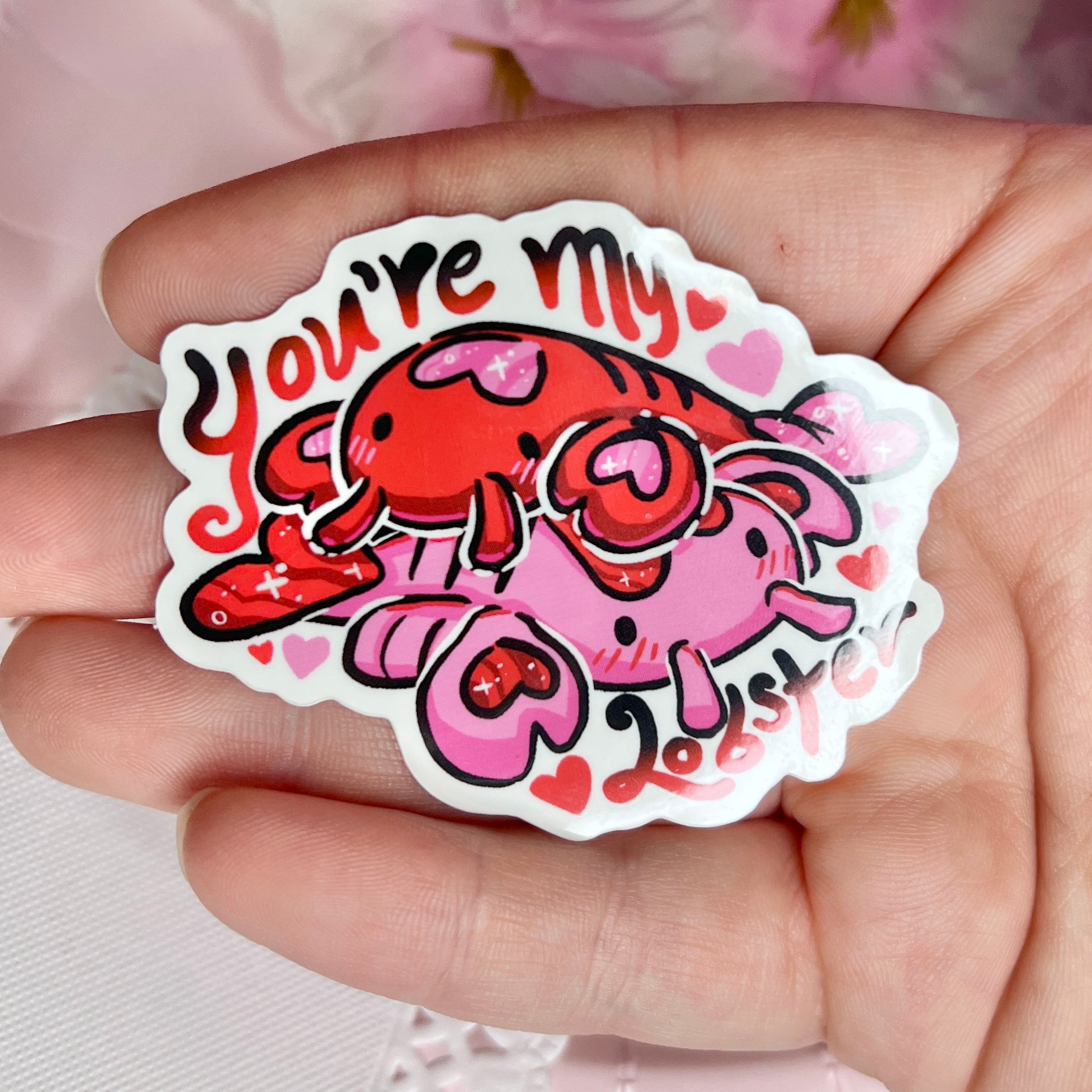 "You're My Lobster" Coral and Ruby Love-sters ~ Sticker
