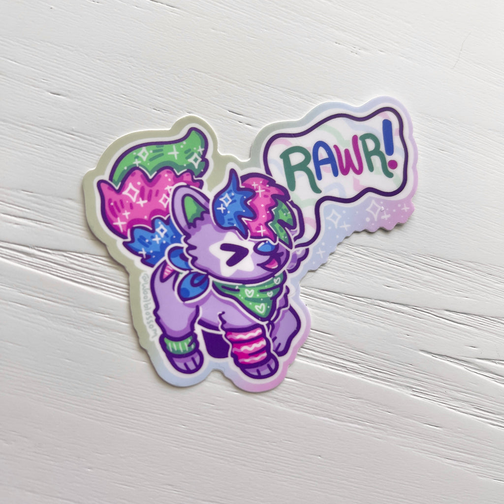 RAWR Sparkle Dog ~ Sticker