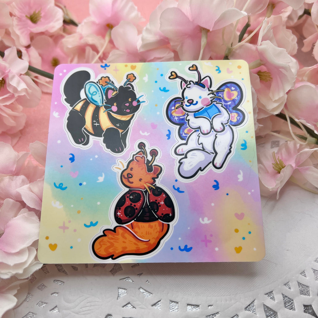 Bug Cats ~ Sticker Sheet