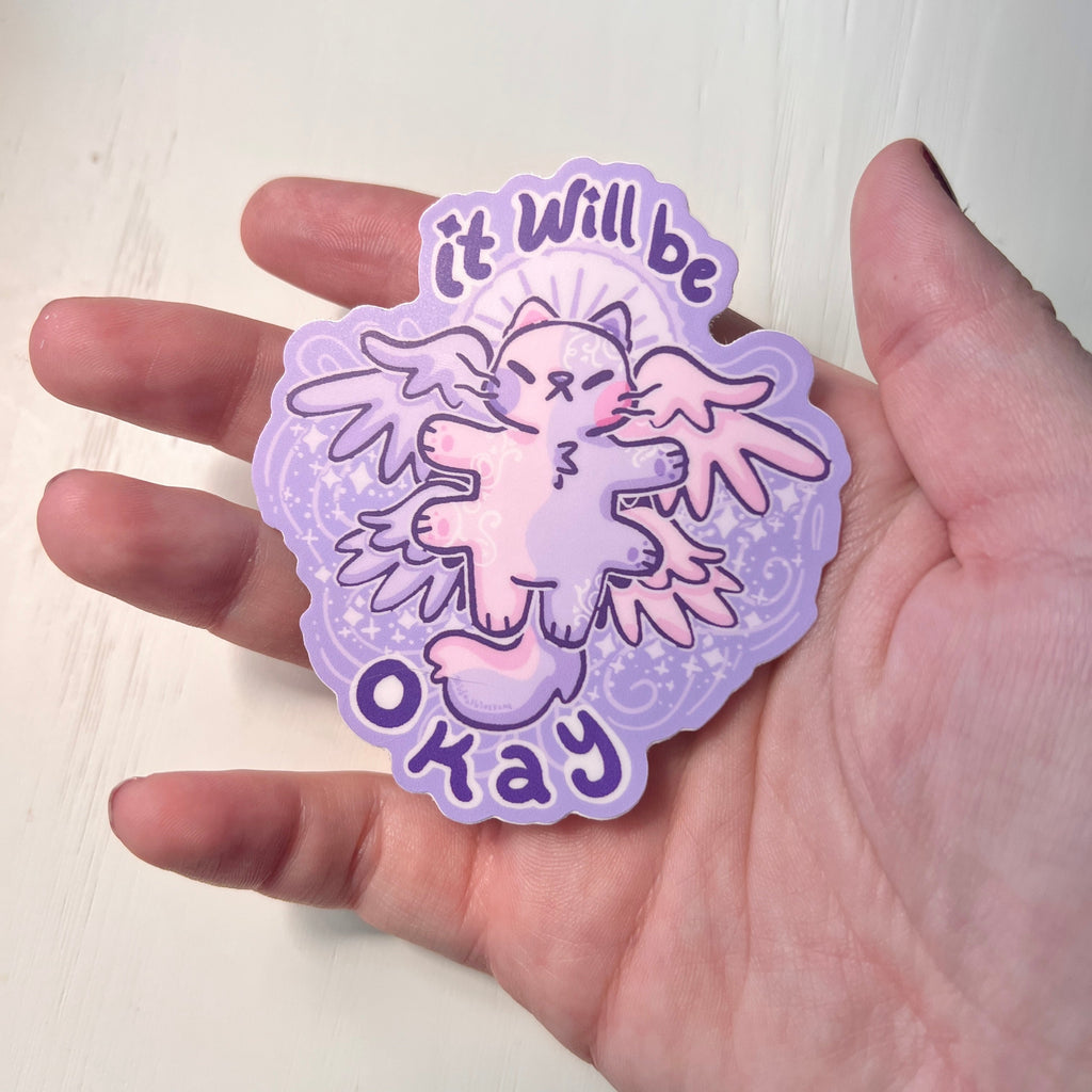 Angel Cat It Will Be Okay ~ Sticker