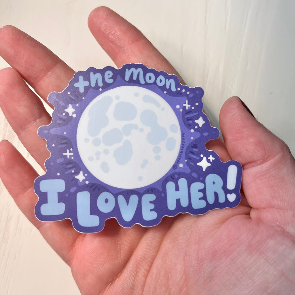 I Love the Moon! ~ Sticker