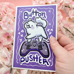"Button Pusher" Cat ~ Print