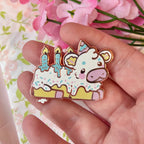 Icing the Birthday Cow! ~ Enamel Pin