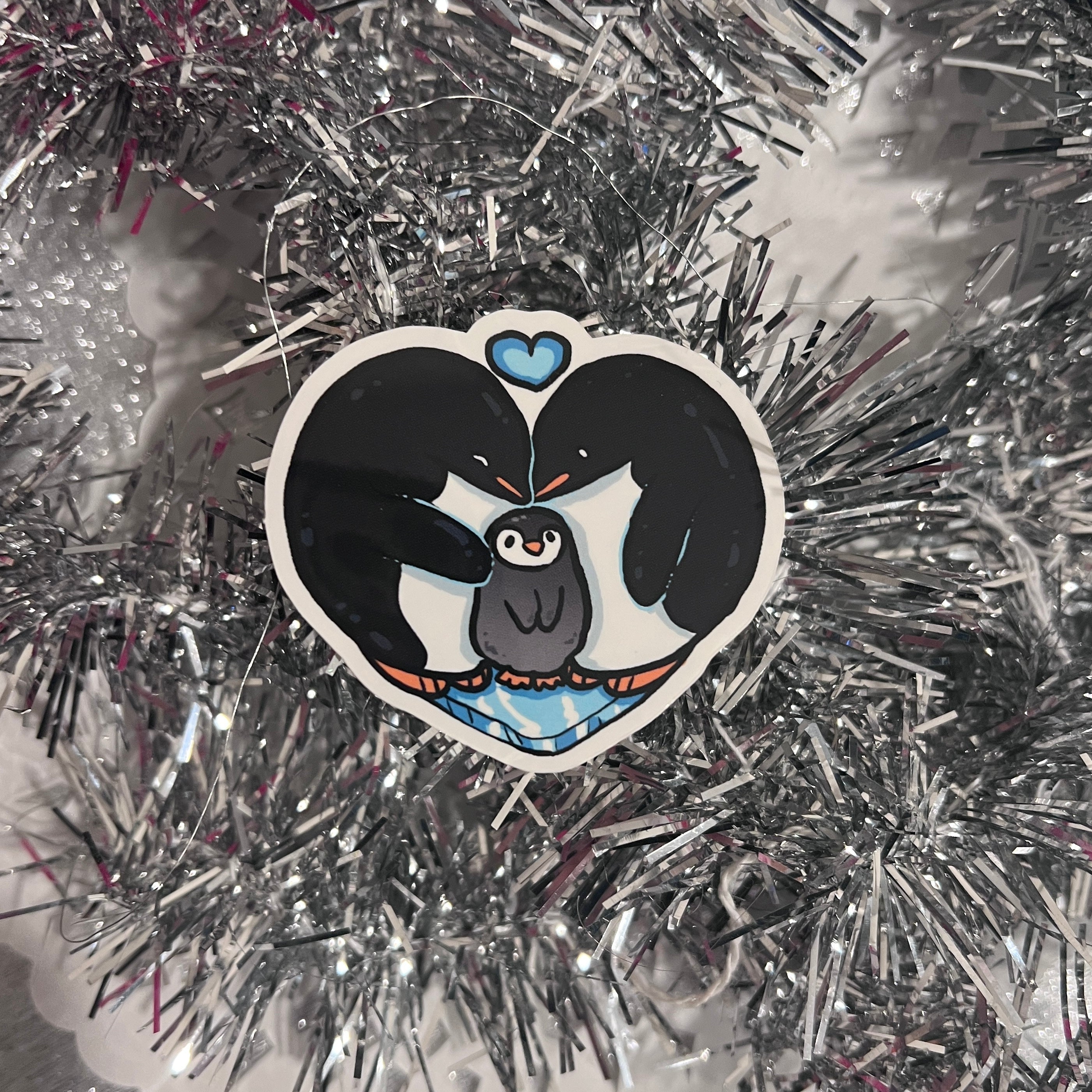 Penguin Family Heart ~ Sticker