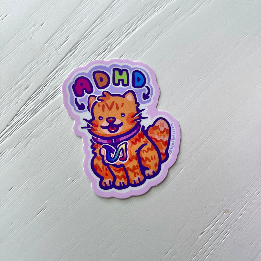 ADHD Kitty ~ Sticker
