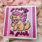 "Pretty in Pink" Fairy Cowgirl Golden Retriever ~ Shimmer Print