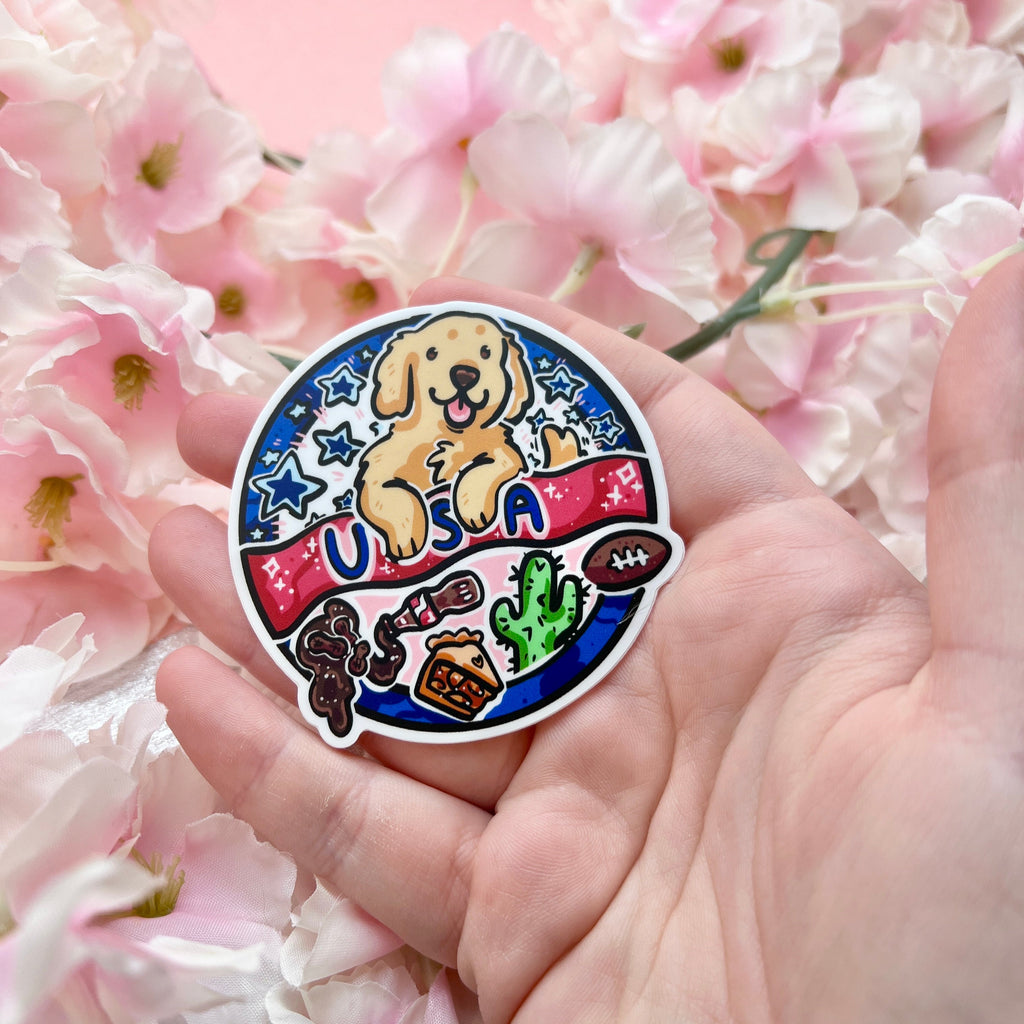 Global Getaway: the USA Puppy! ~ Sticker