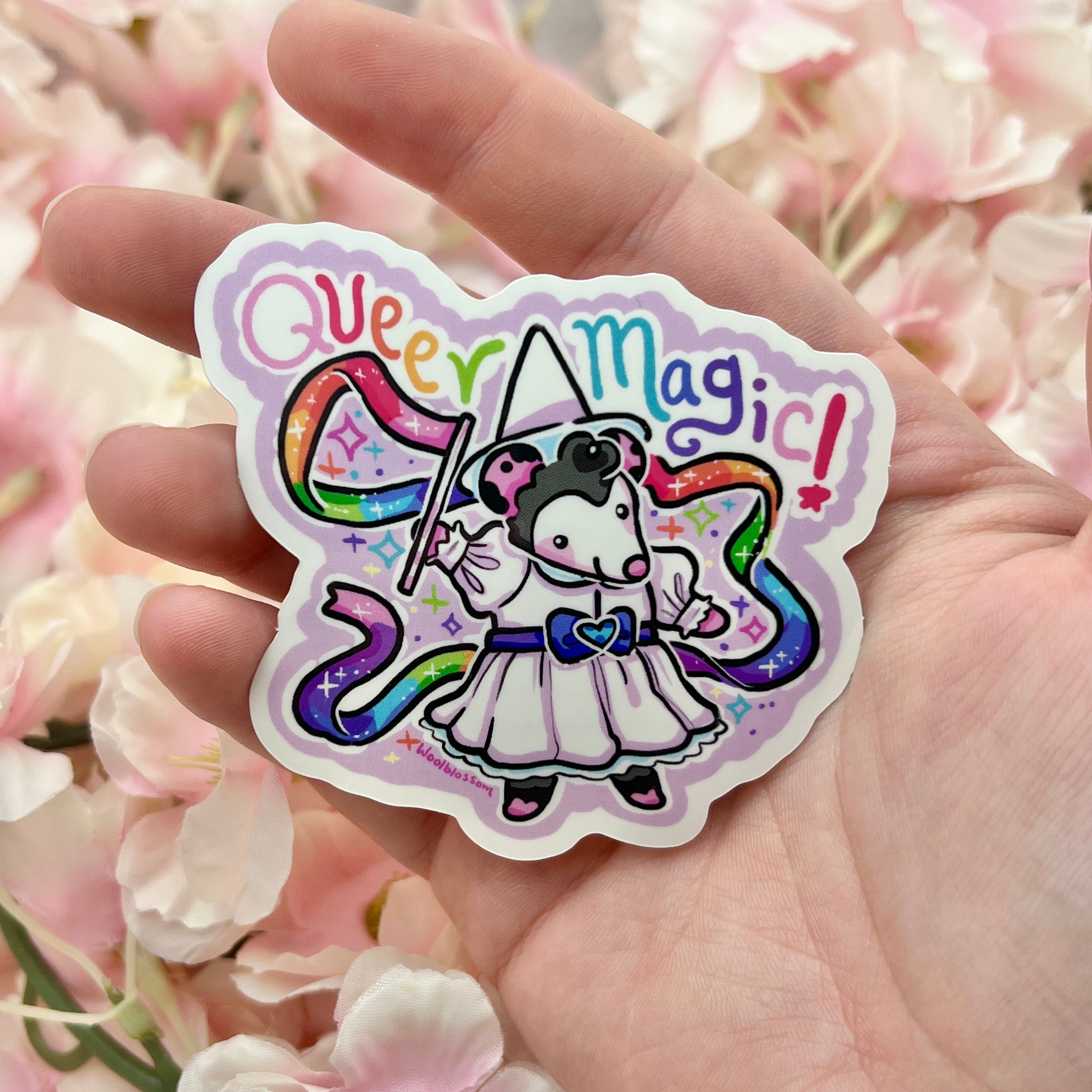 "Queer Magic!" Witch Opossum ~ Sticker