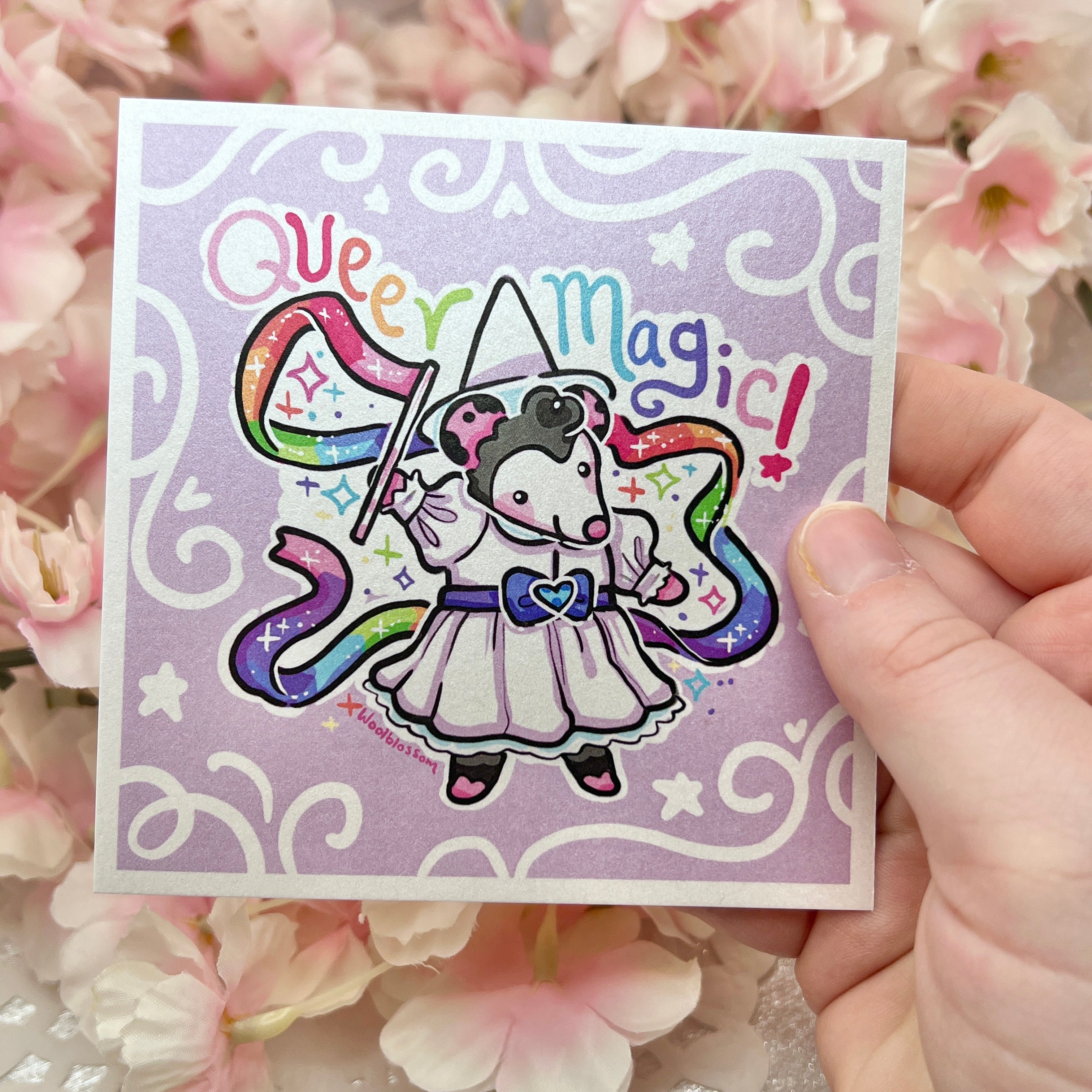 "Queer Magic!" Witch Opossum ~ Shimmer Print