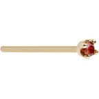 14k Yellow Gold 2mm Lab Grown Red Diamond Nose Ring