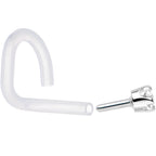 18G 1/4 White Gold 1.5mm Clear Cubic Zirconia Bioplast Nose Ring