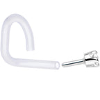 18G 1/4 White Gold 1.5mm Genuine Diamond Bioplast Nose Ring