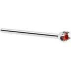 Solid 14K White Gold 1.5mm Genuine Red Diamond Nose Ring