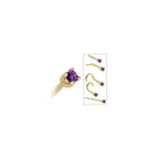 Solid 14K Yellow Gold 2mm Amethyst Cubic Zirconia Nose Ring