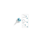 Solid 14K White Gold 2mm Mint Green Cubic Zirconia Nose Ring