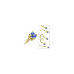 Solid 14K Yellow Gold 2mm Arctic Blue Cubic Zirconia Nose Ring