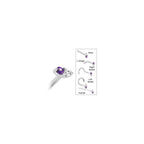 14k White Gold Amethyst 1.5mm CZ Marquise Nose Ring
