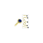 Solid 14K Yellow Gold 2mm Lapis Lazuli Straight Nose Ring