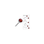 Solid 14K White Gold 2mm Red Garnet Nose Ring