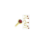 Solid 14K Yellow Gold 2mm Red Garnet Nose Ring