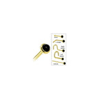 Solid 14K Yellow Gold 2mm Onyx Nose Ring