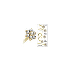 Solid 14K Yellow Gold Clear Cubic Zirconia Flower Nose Ring