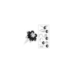Solid 14K White Gold Black and Clear Cubic Zirconia Flower Nose Ring