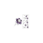 Solid 14K White Gold Amethyst and Clear Cubic Zirconia Flower Nose Ring