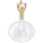 16G 1/4 Solid 14K Yellow Gold 1.5mm CZ Bioplast Push in Cartilage Earring