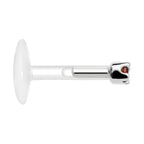 16G 1/4 14K White Gold January 1.5mm CZ Bioplast Push in Cartilage Earring