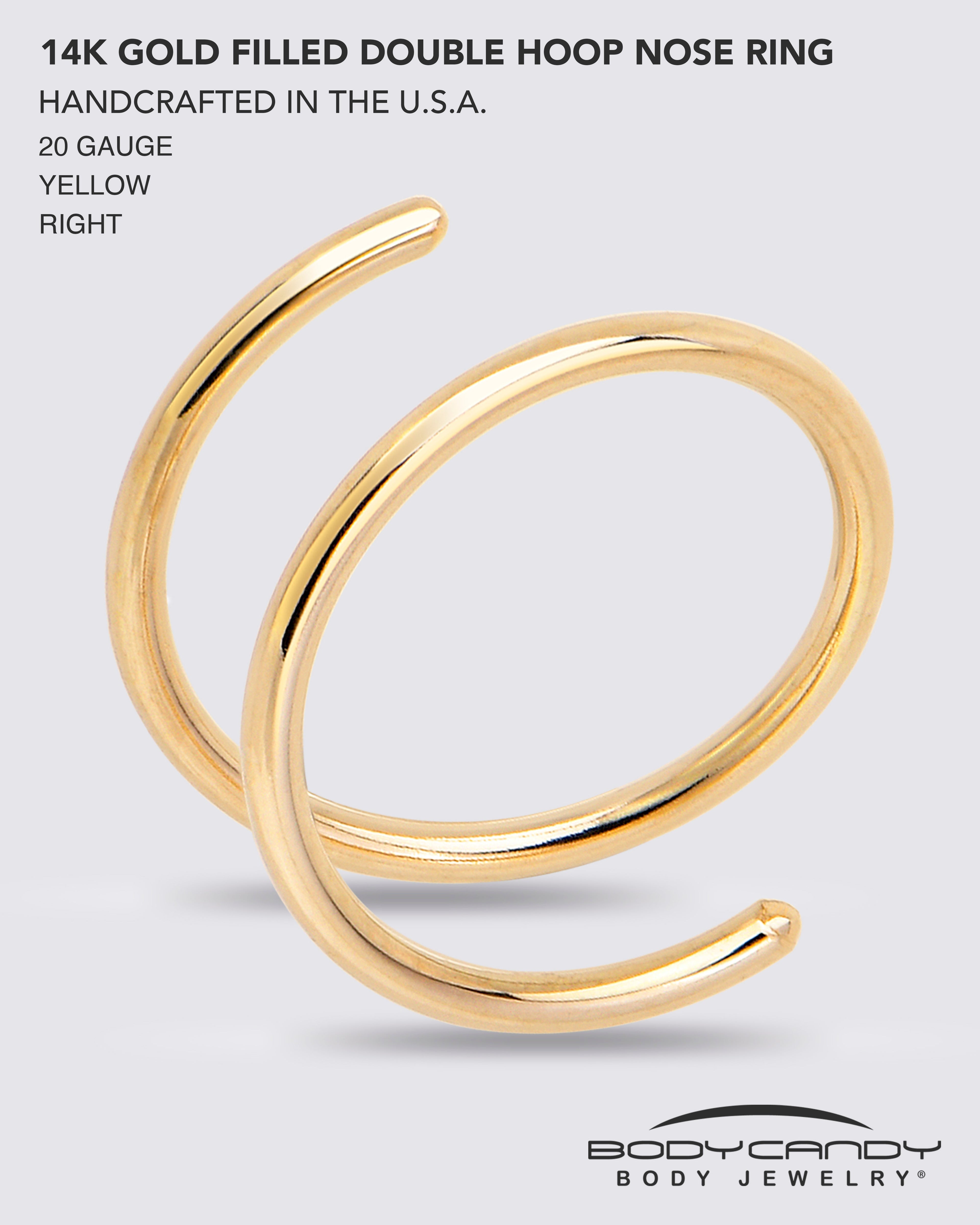 Spiral Nose Rings Double Hoop 20G