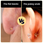 14k Yellow Gold Flat Back Earring with 3mm Lab Grown Diamond Handmade