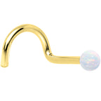 14k Yellow Gold 2.5mm Synthetic Opal Ball Nose Ring