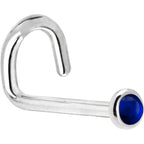 Solid 14K White Gold 2mm Genuine Sapphire Nose Ring