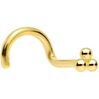 14k Yellow Gold 3mm Trinity Nose Ring