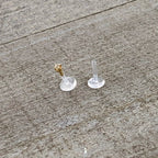 16G 1/4 Solid 14K Yellow Gold 1.5mm CZ Bioplast Push in Cartilage Earring