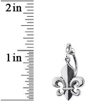 Antiqued Silver Tone Fleur De Lis Top Mount Belly Ring
