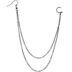 Handcrafted Pirate Booty Black Plated Ear to Nose Chain 20G 5/16