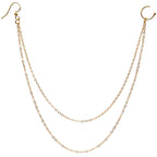 Handcrafted Pirate Booty Gold Plated Ear to Nose Chain 20G 5/16