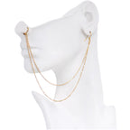 Handcrafted Pirate Booty Gold Plated Ear to Nose Chain 20G 5/16
