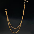 Handcrafted Pirate Booty Gold Plated Ear to Nose Chain 20G 5/16