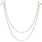 Handcrafted Pirate Booty Gold Plated Ear to Nose Chain 20G 5/16